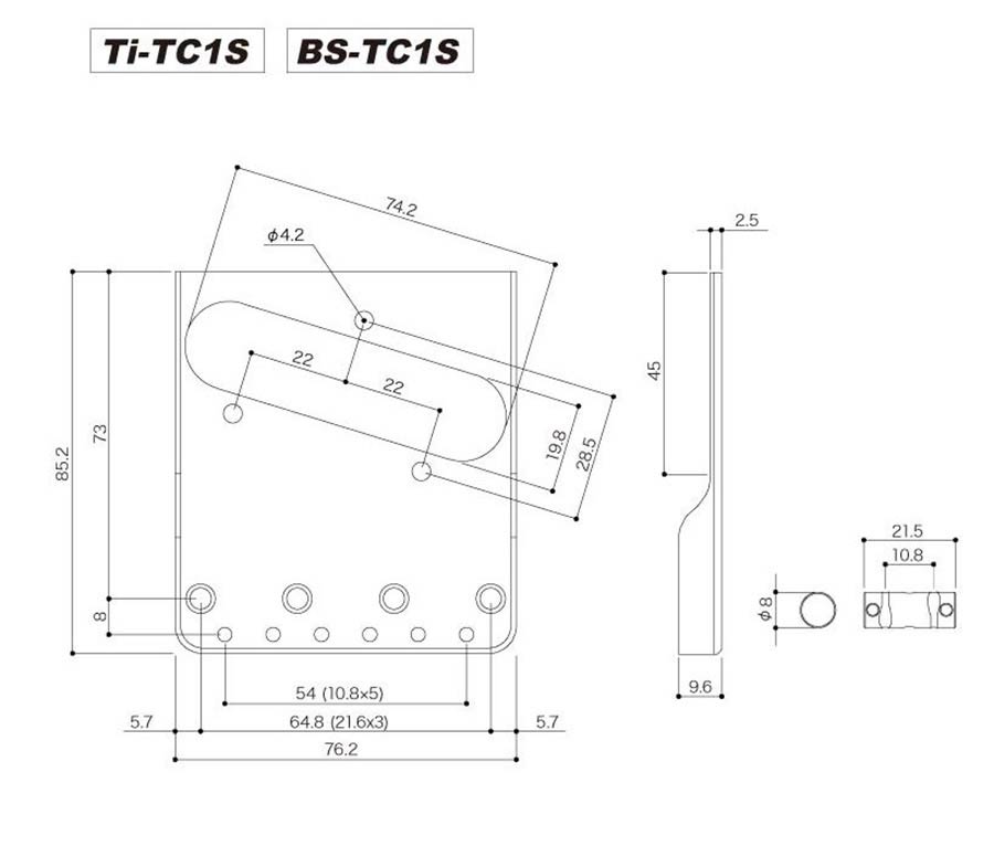 Gotoh BS-TC1S bridge voor Telecaster