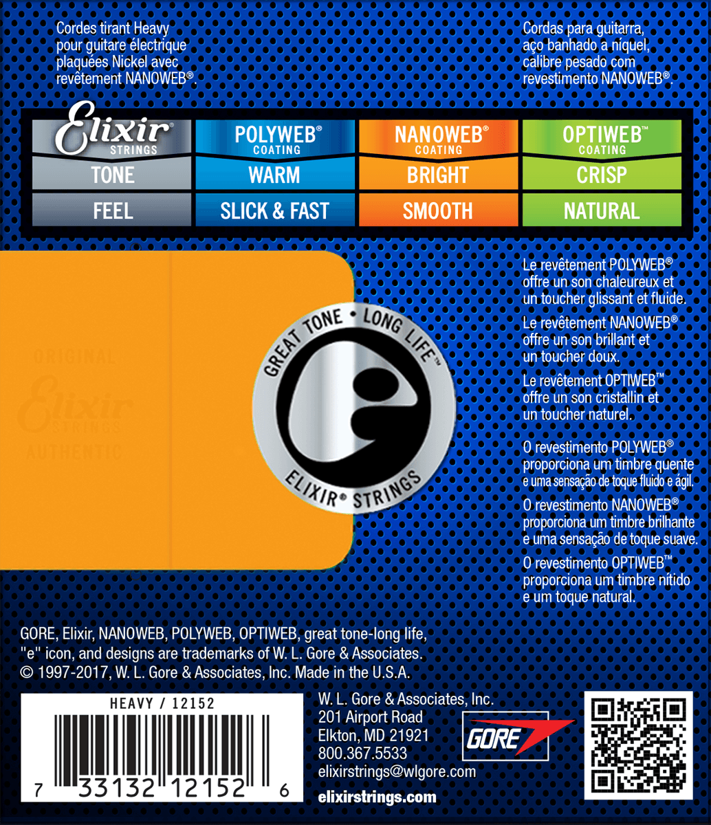 Elixir 12152 Electric Heavy 12-52 snaren