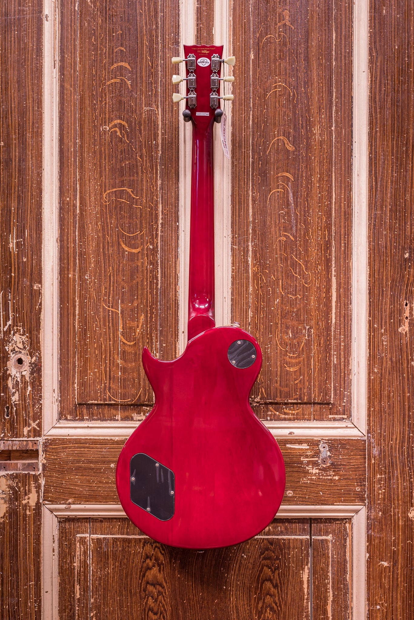 Vintage V100 Flame Cherry Sunburst Elektrische Gitaar