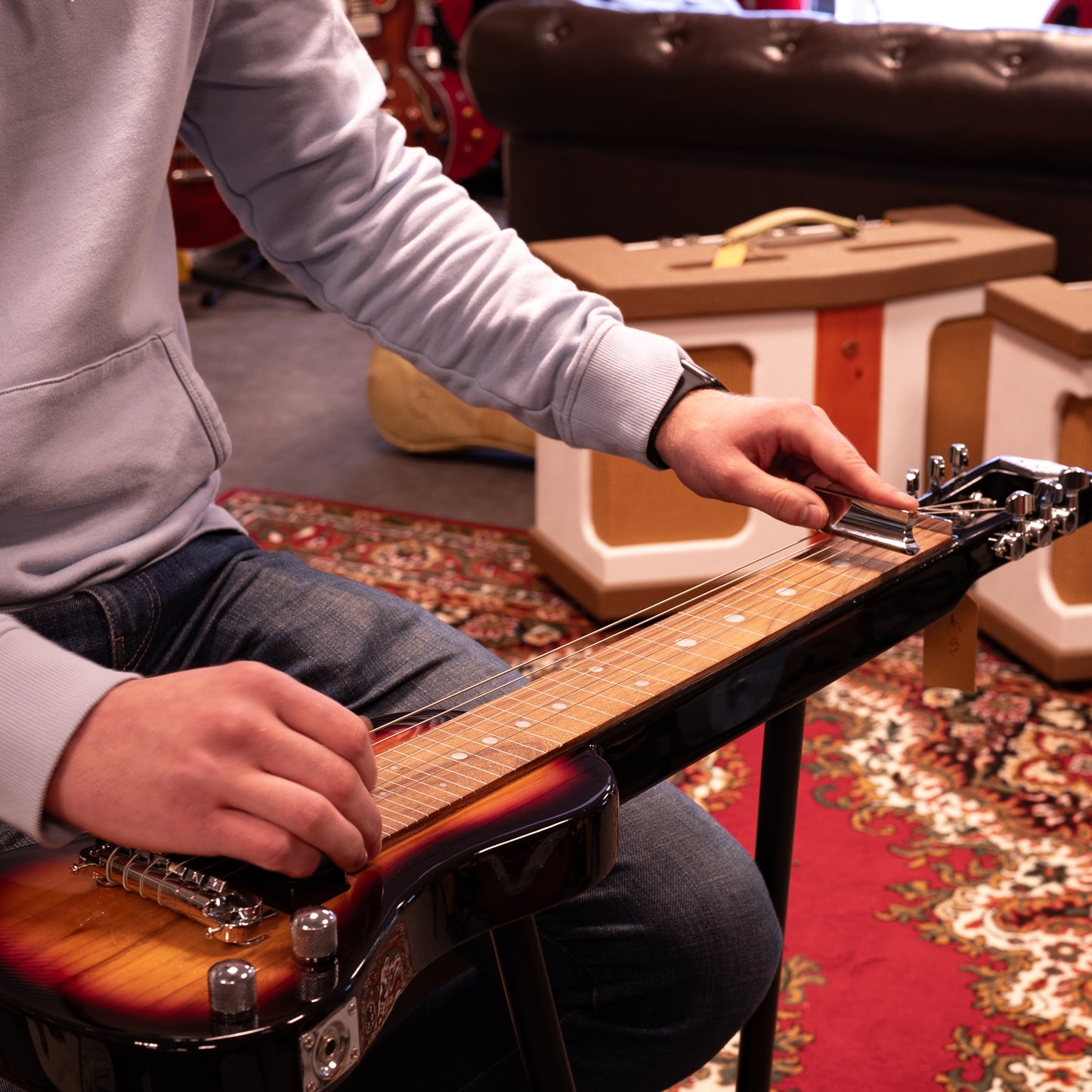 SX LG2ASH3TS Lapsteel gitaar incl. tas en statief