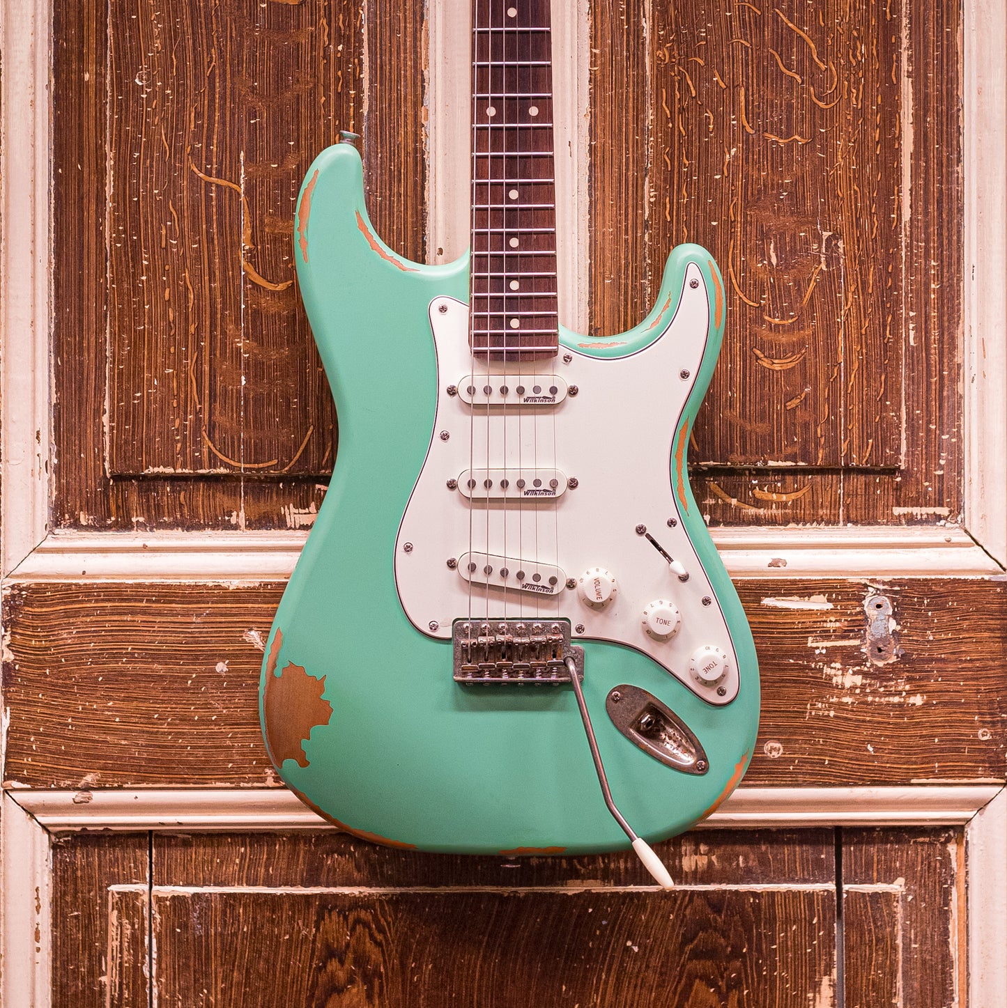 Vintage V6 Icon Series Distressed Ventura Green Elektrische gitaar