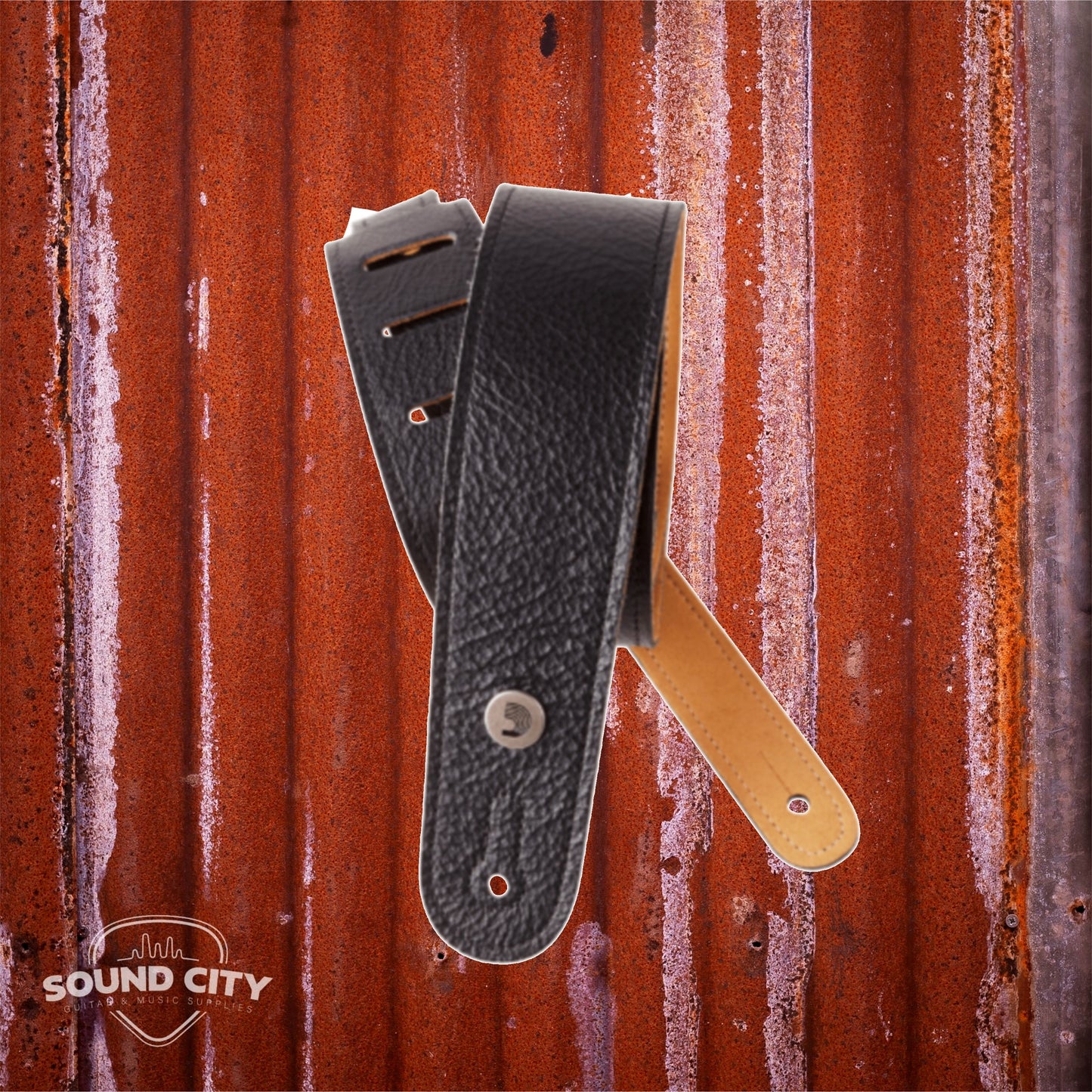 D'Addario Slim Garment Leather Guitar Strap, Black