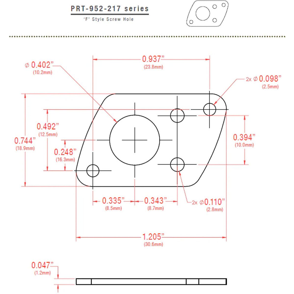 Graph Tech Ratio Plate For F Style Screw Hole - Chrome (1PC)