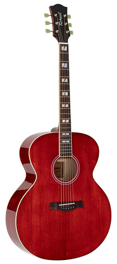 Richwood HSJS-42-TRD, Trans Red, Heritage Series Handmade Jumbo Westerngitaar