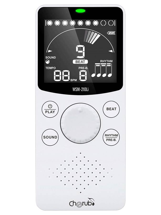 Cherub WSM-210Li rechargeable metronome with 10 voices and rhythms