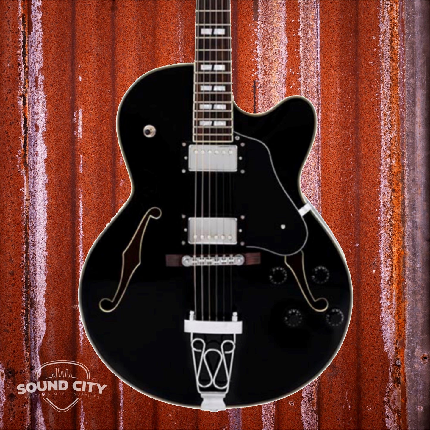 Sire Guitars H7F/BK Black Archtop Elektrische gitaar