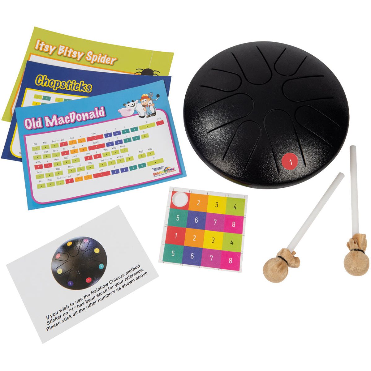 PP Tongue Drum - 8 Note Includes Mallets & Instruction Booklet