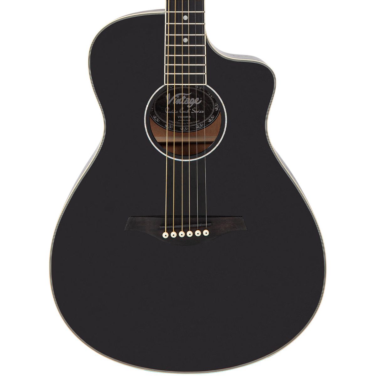 Vintage Pacific Coast Series Acoustic Guitar - Midnite Black