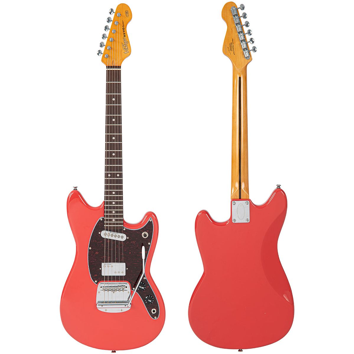 Vintage Revo Series Colt HS Duo Guitar - Firenza Red