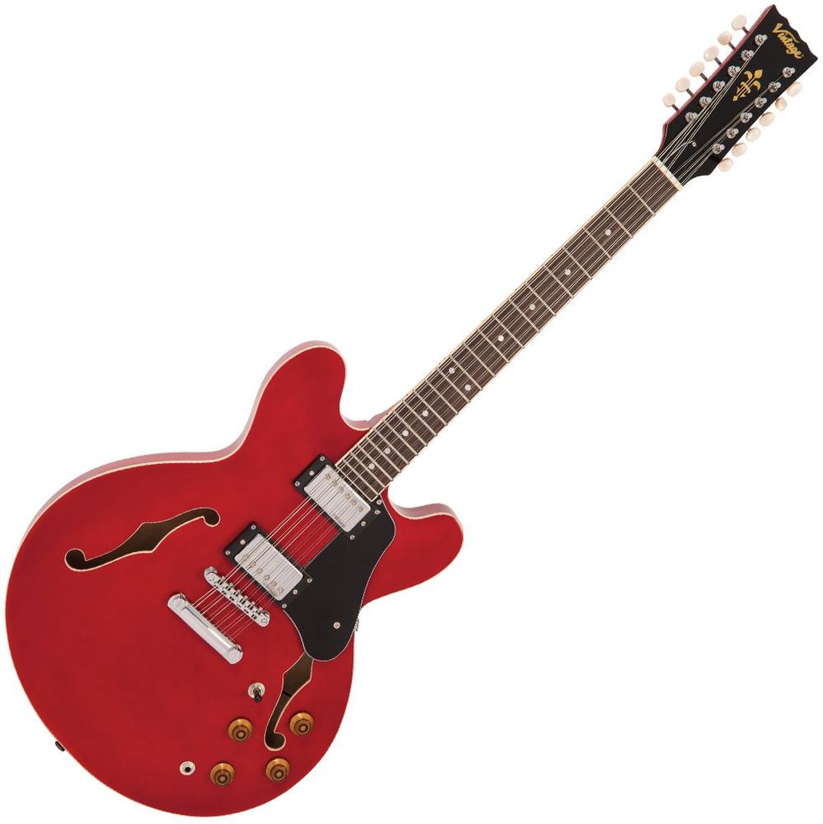 Vintage Semi-Acoustic 12 String Guitar - Cherry Red