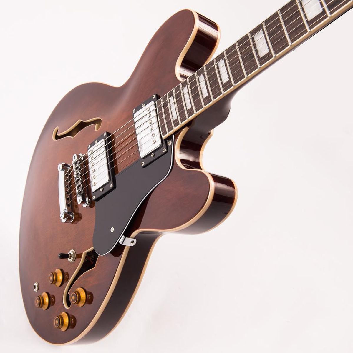 Vintage Semi-Acoustic Guitar - Natural Walnut