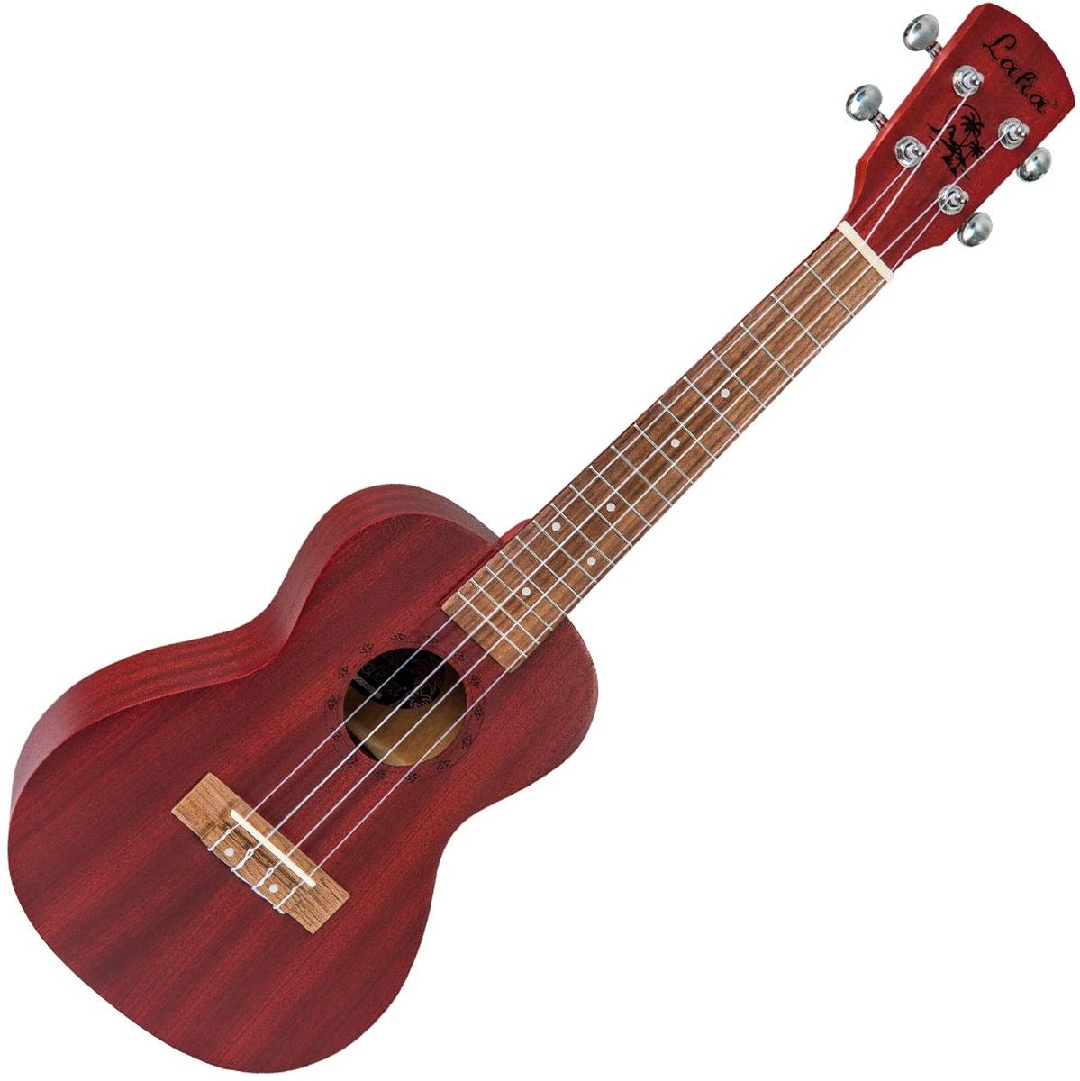 Laka Sapele Series Concert Ukulele & Bag - Rustic Red