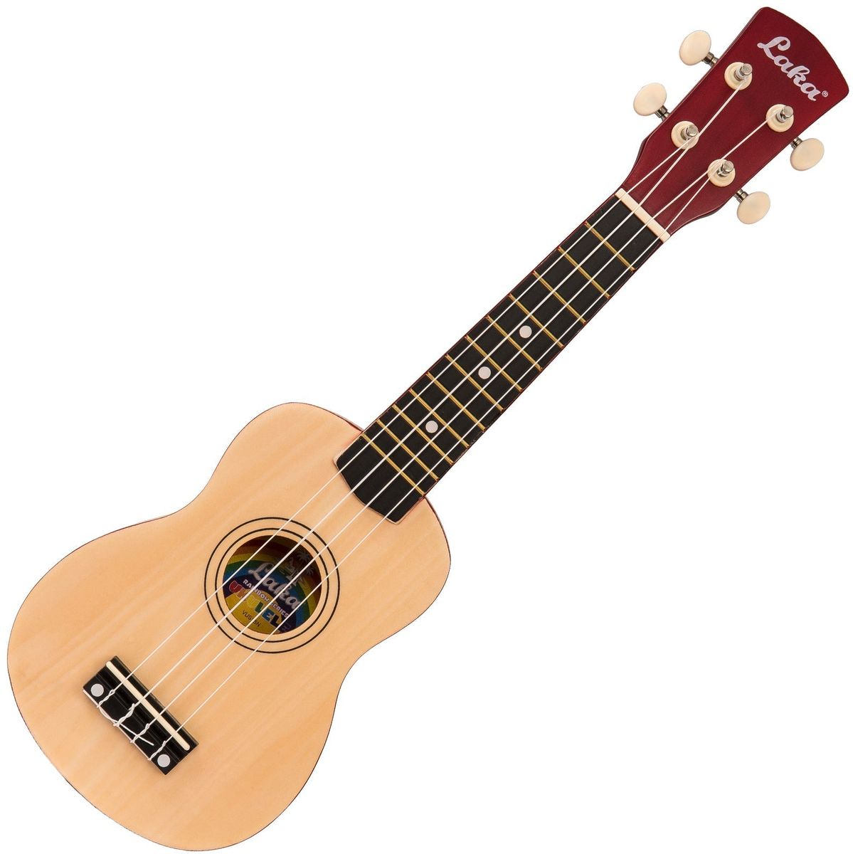 Laka Rainbow Series Ukulele & Bag - Natural