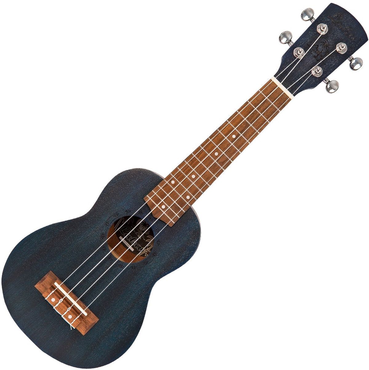 Laka Sapele Series Soprano Ukulele & Bag - Midnight Blue