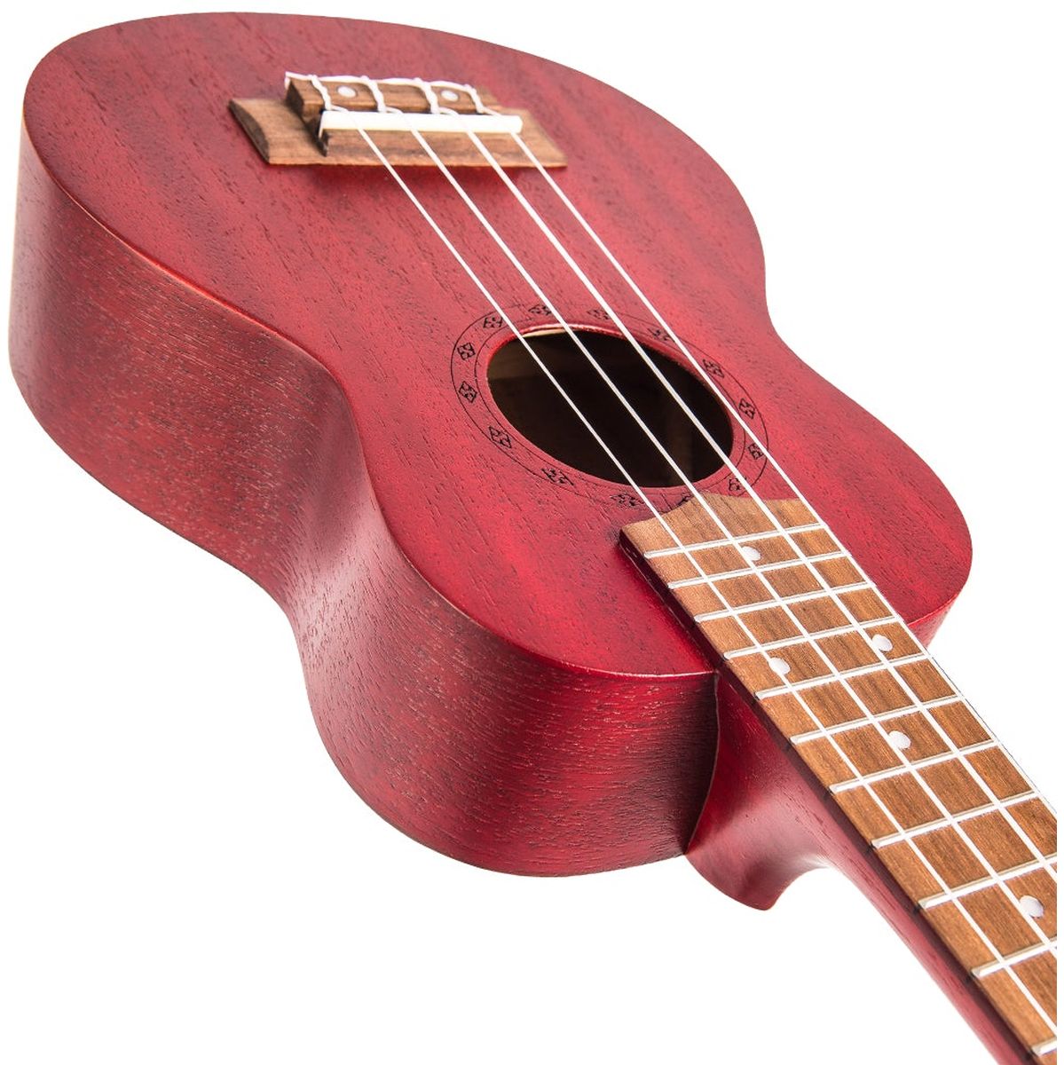 Laka Sapele Series Soprano Ukulele & Bag - Rustic Red
