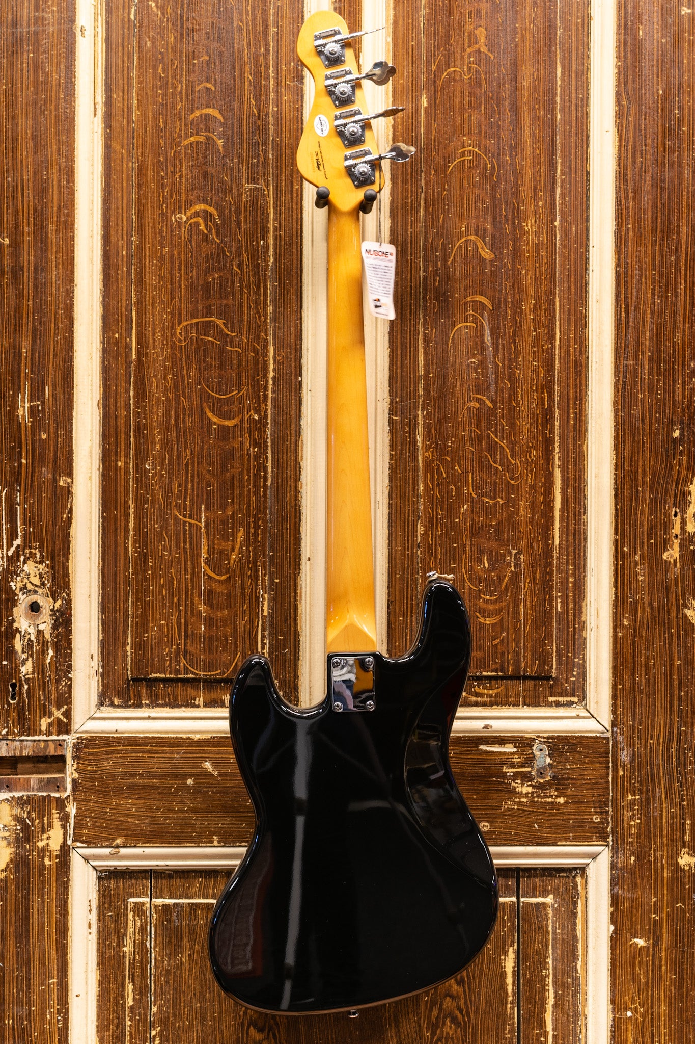 Vintage VJ74 Jazz Bass Gloss Black Basgitaar