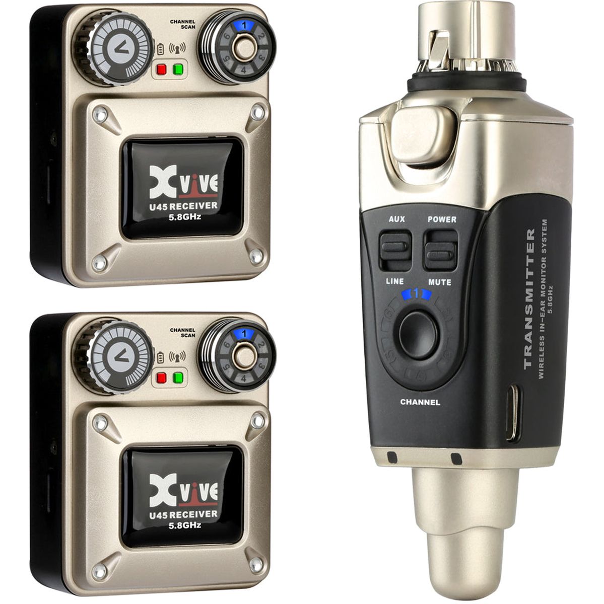 Xvive U45R2 - 5.8 GHz Wireless In Ear Monitor System w/ Two Receivers
