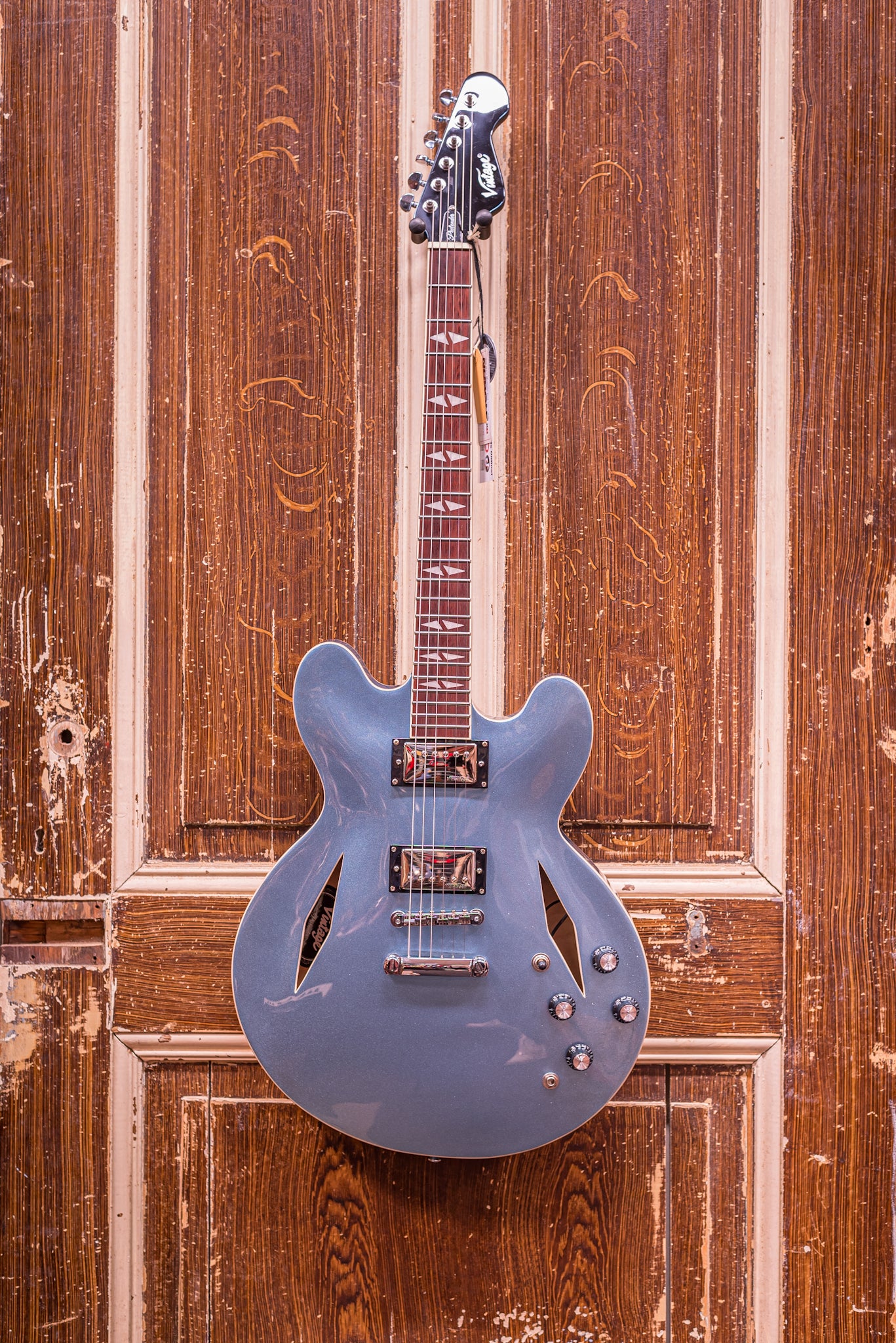 Vintage VSA550 'The Pretender' Gun Hill Blue Elektrische gitaar