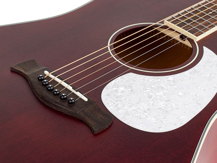 Richwood HSD-35-MRD, Matt Trans Red, Heritage Series Dreadnought Westerngitaar