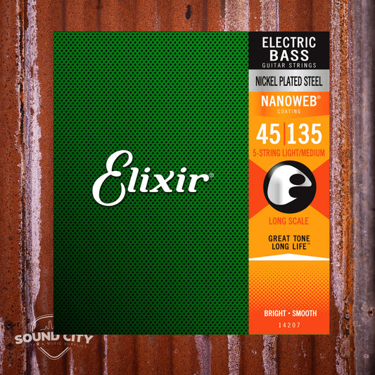 Elixir 14207 Medium Light Bass 45-135 snaren (5sn.)