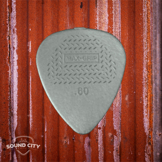 Dunlop Plectrum Max Grip Nylon 0.60mm Grijs 6PACK