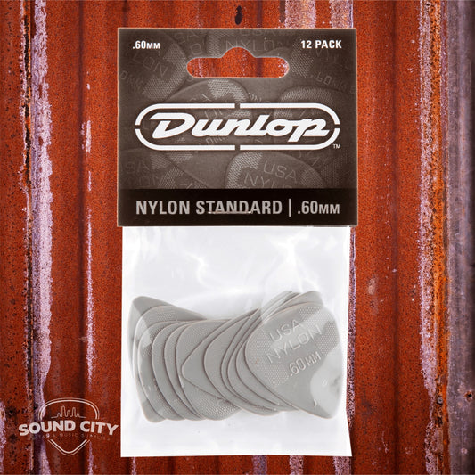 Dunlop Plectrum Standaard Nylon 0.60mm Grijs 12PACK