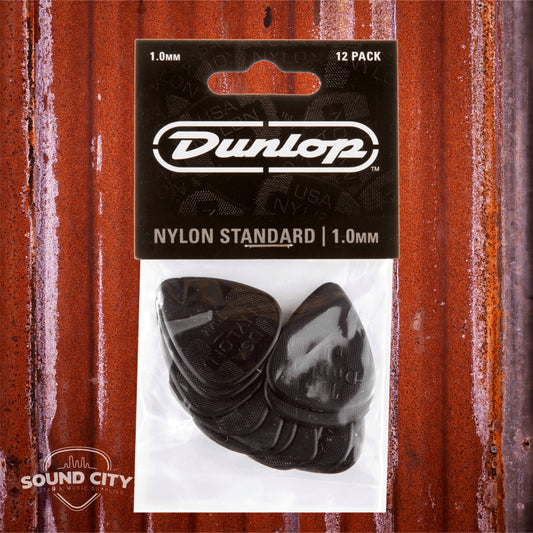 Dunlop Plectrum Standaard Nylon 1.00mm Zwart 12PACK