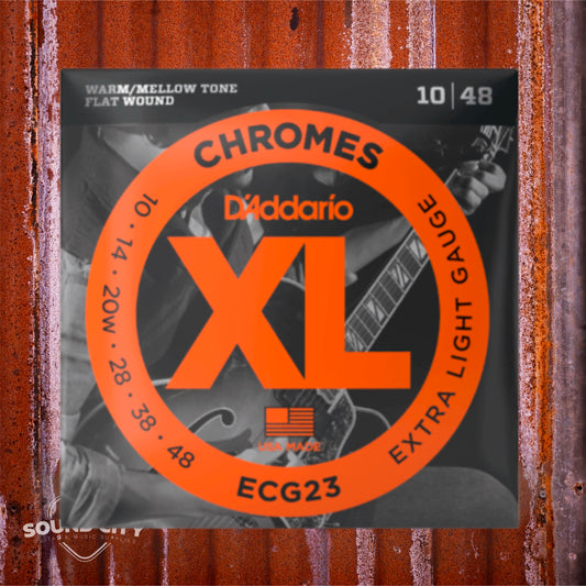 D'Addario ECG23 10-48 Flat Wound Extra Light, XL Chromes Elektrische Gitaarsnaren