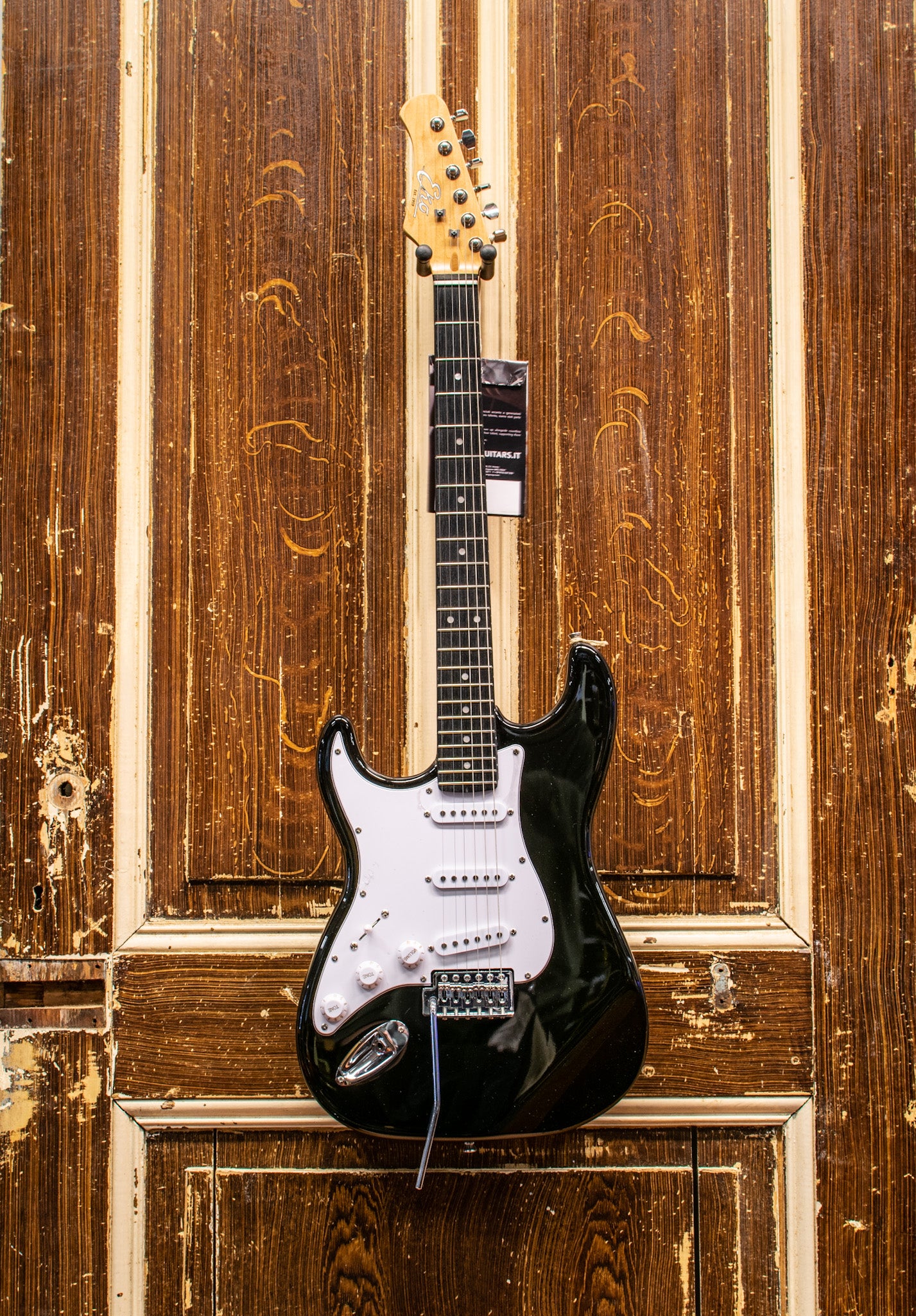 Eko S300-BLK-LH Starter Strat Metallic Black Elektrische Gitaar Linkshandig