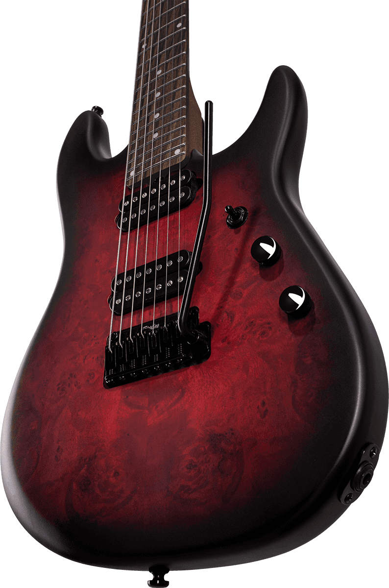 Sterling by Music Man Jason Richardson Richardson7 Dark Scarlet Burst Satin 7-String Elektrische Gitaar
