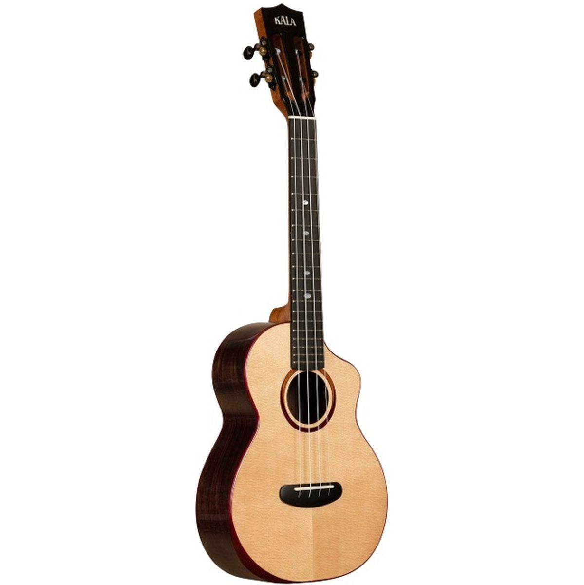 Kala Contour All Solid Gloss Spruce Rosewood Tenor Ukulele w/ Cutaway And Bag