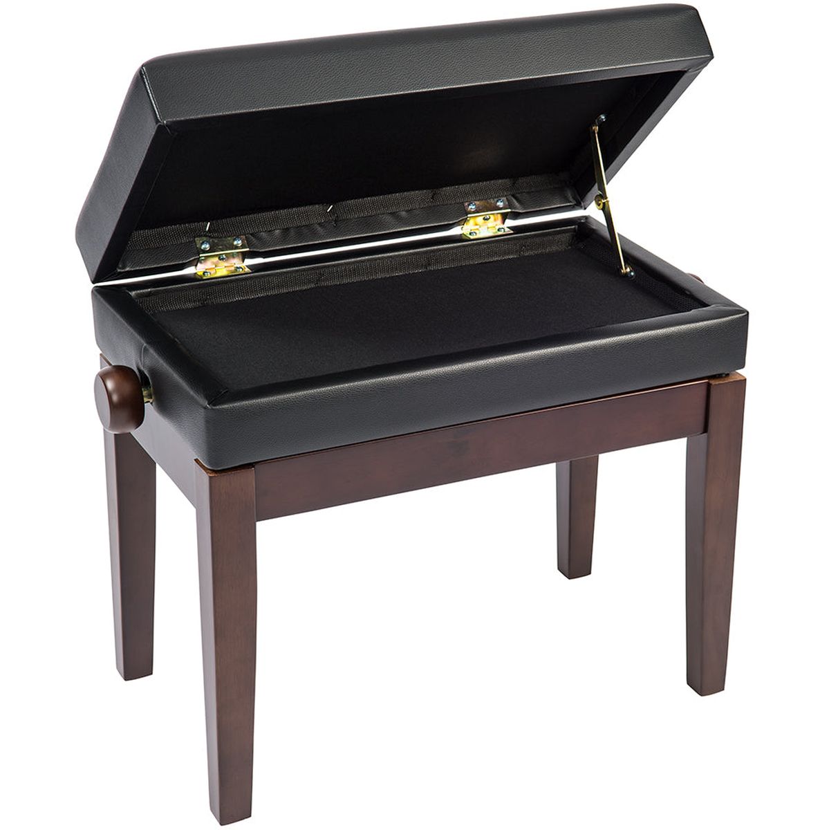 Kinsman Deluxe Adjustable Piano Bench - w/ Storage - Satin Brown