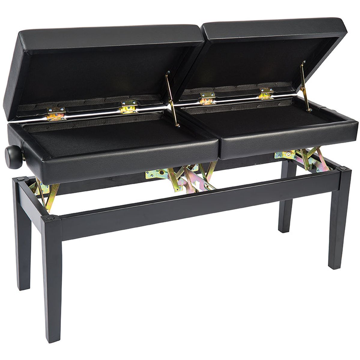 Kinsman Double Piano Bench - w/ Storage - Satin Black