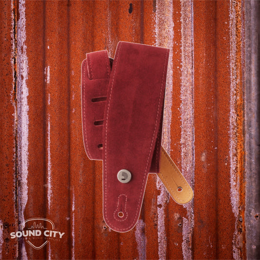 D'Addario Suede Guitar Strap, Burgundy