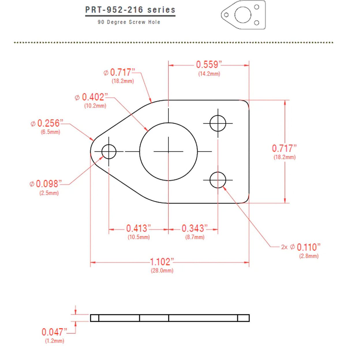 Graph Tech Ratio Plate For 90 Degree Screw Hole - Black (1PC)