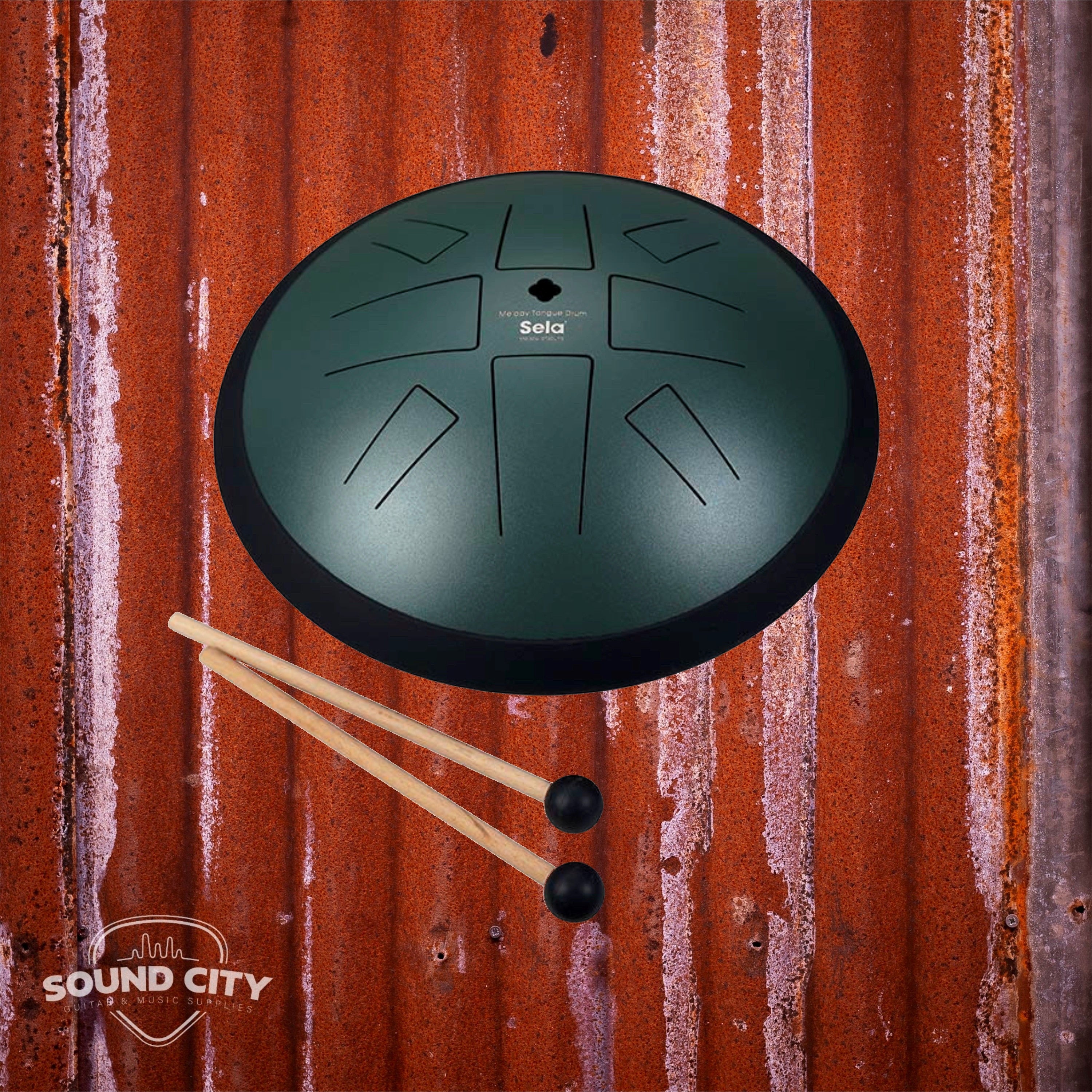 Sela 373 Tongue drum 10" C Golden Gate Dark Green