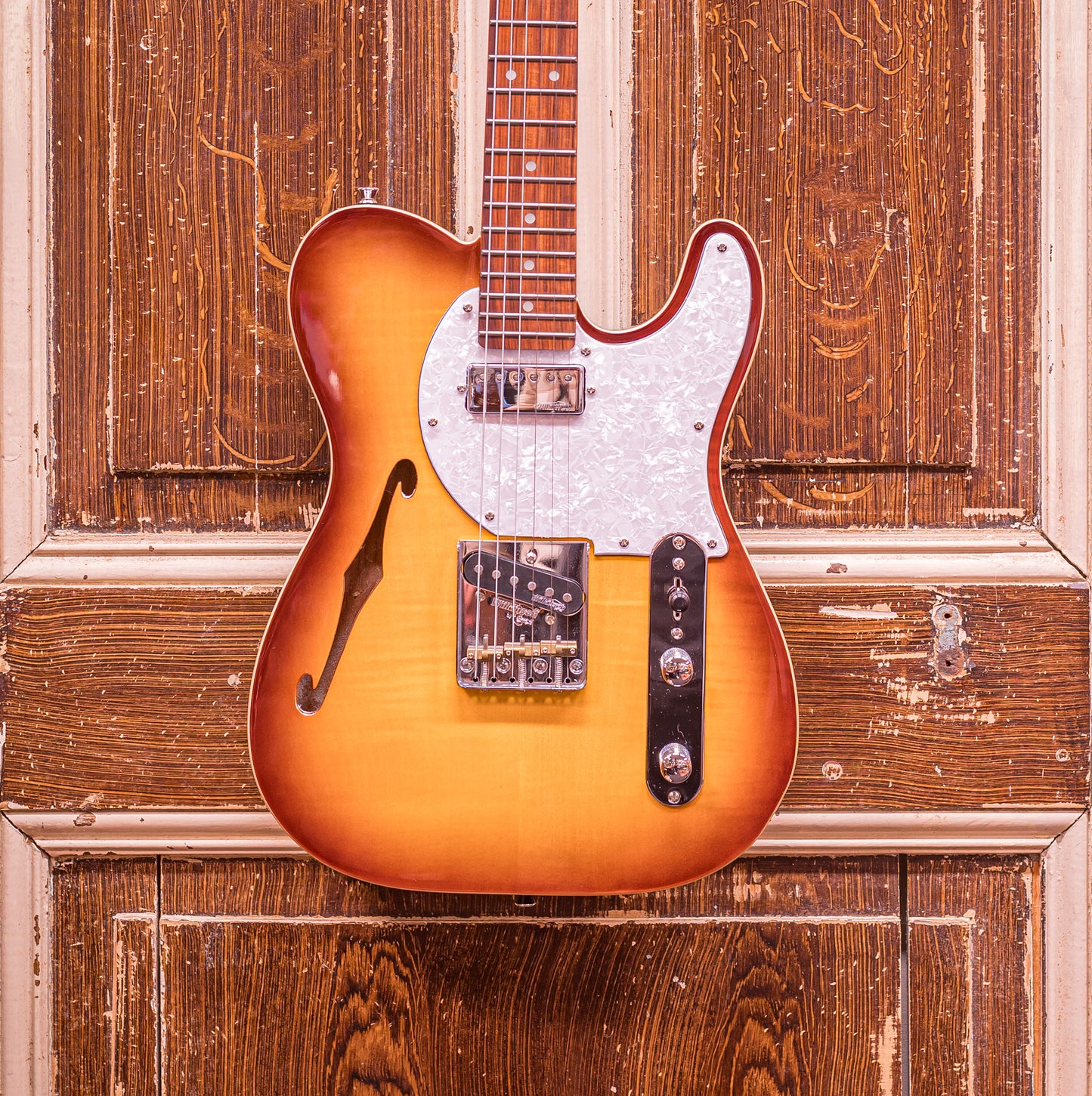 Vintage V72 ReIssued Custom Flame Tobacco Burst Elektrische gitaar
