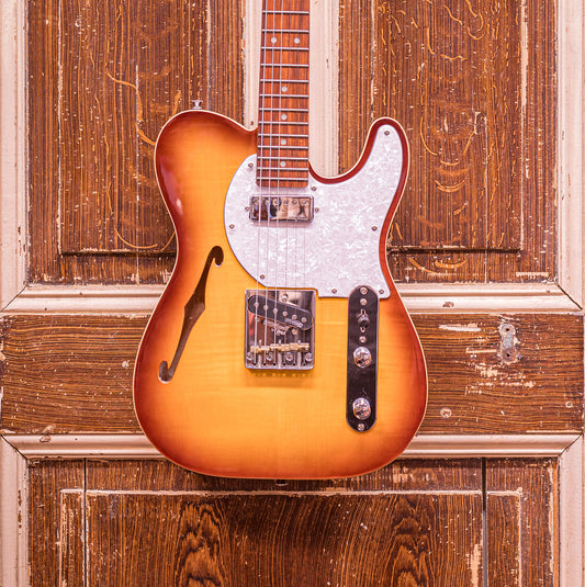 Vintage V72 ReIssued Custom Flame Tobacco Burst Elektrische gitaar