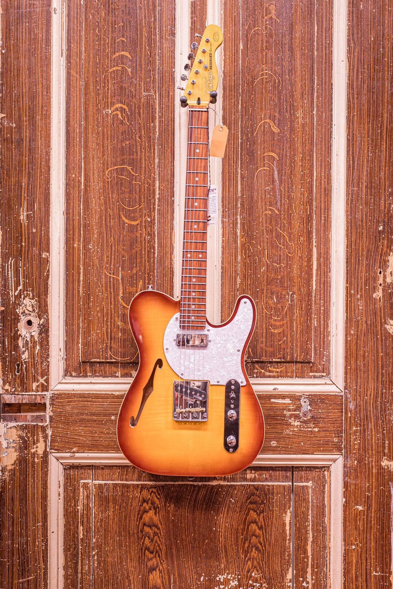 Vintage V72 ReIssued Custom Flame Tobacco Burst Elektrische gitaar