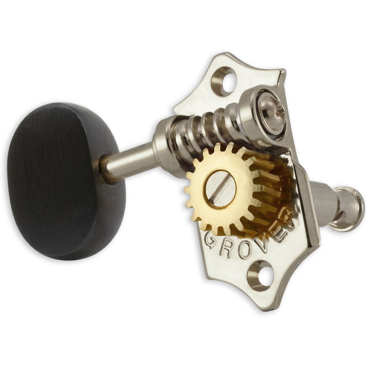 Grover Sta Tite U98 Series Geared Ukulele Pegs Ebony Buttons Nickel