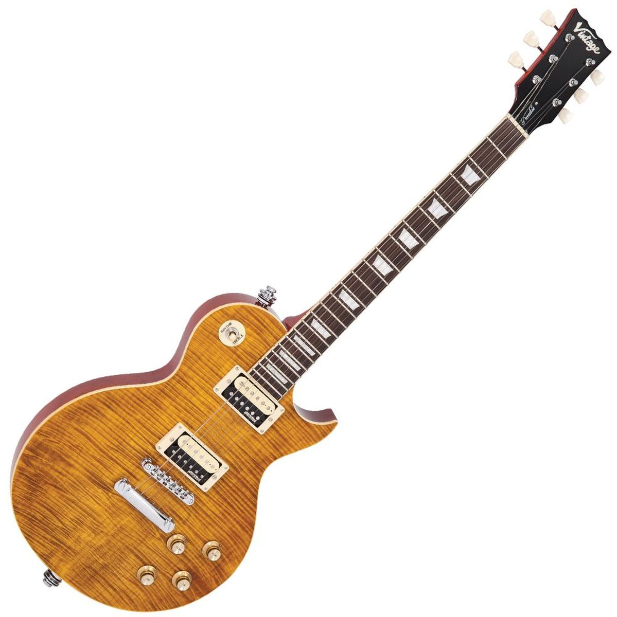 Vintage V100 Guitar - Paradise Flamed Maple