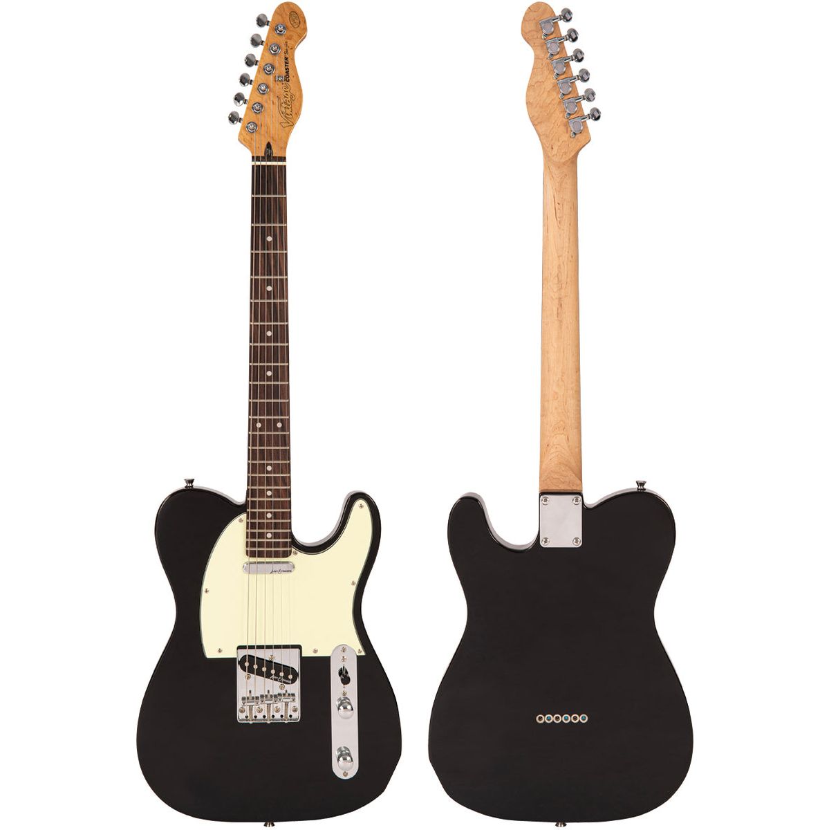 Vintage V20 Coaster Series Electric Guitar - Gloss Black