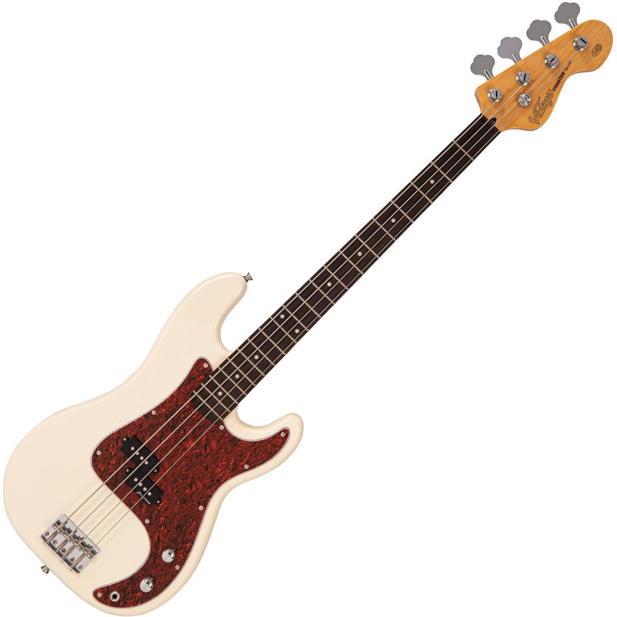 Vintage V40 Coaster Series Bass Guitar - Vintage White