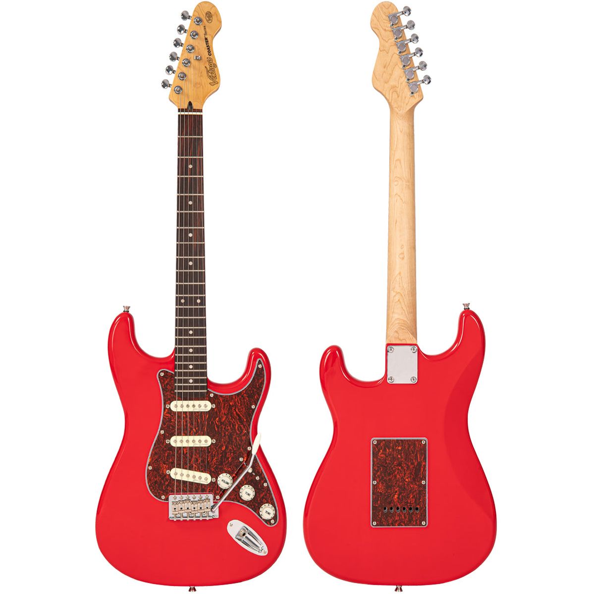 Vintage V60 Coaster Series Electric Guitar - Gloss Red