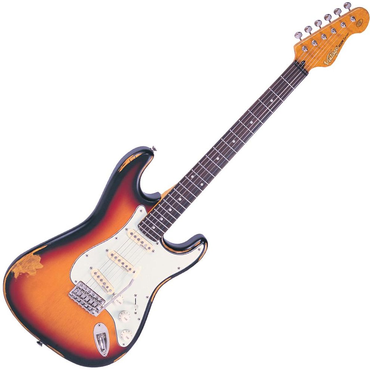 Vintage V6 Icon - Distressed Sunset Sunburst