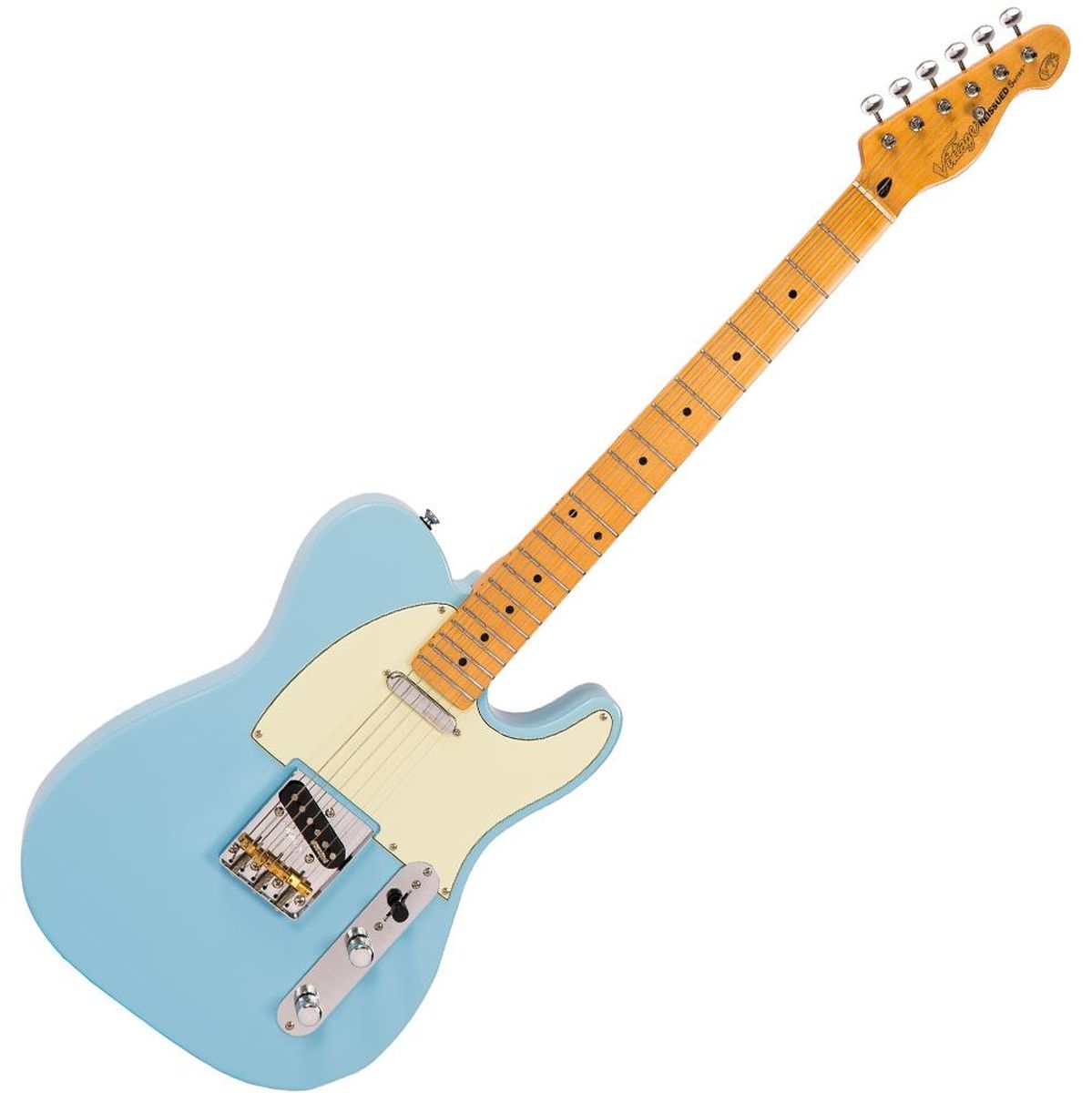 Vintage V75 Electric Guitar - Laguna Blue