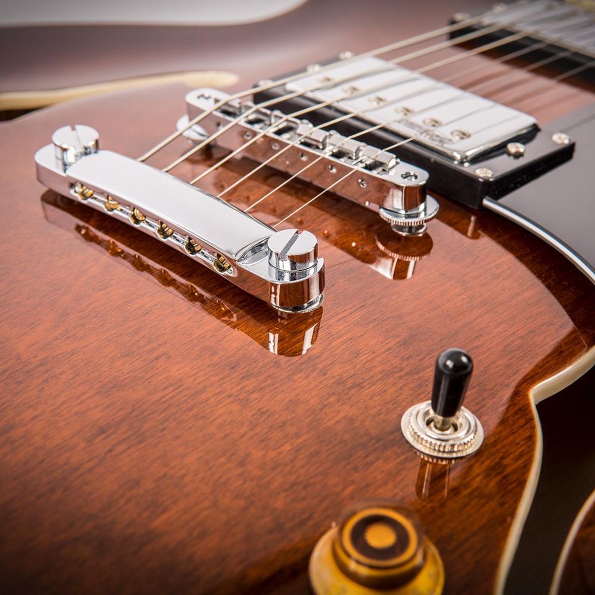 Vintage Semi-Acoustic Guitar - Natural Walnut