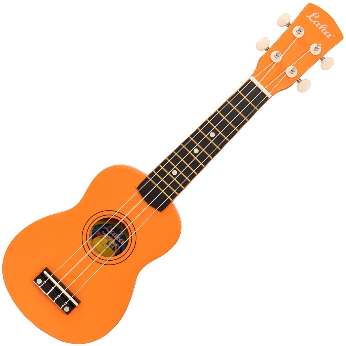 Laka Rainbow Series Ukulele &amp; Bag - Orange