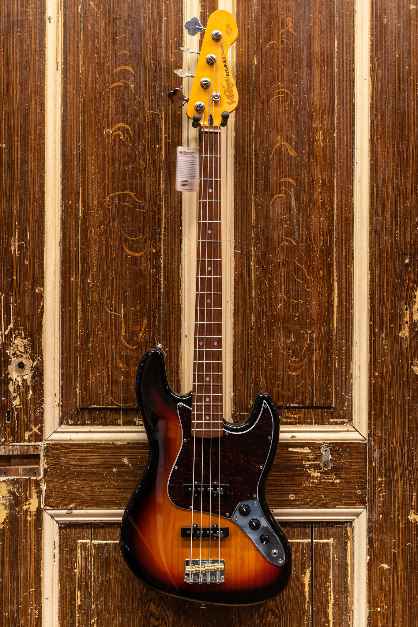 Vintage VJ74 Jazz Bass Sunset Sunburst Basgitaar