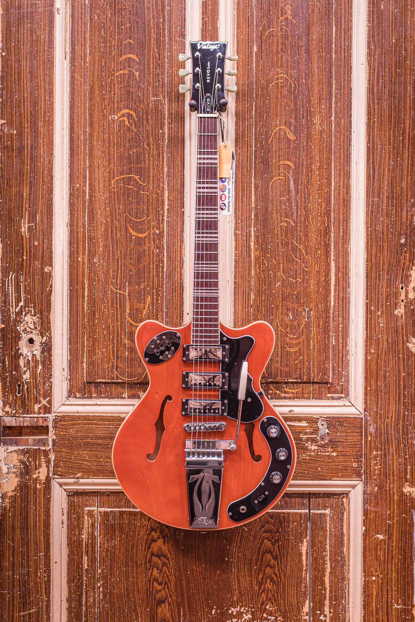 Vintage REVO Series 'Superthin' Natural Elektrische gitaar